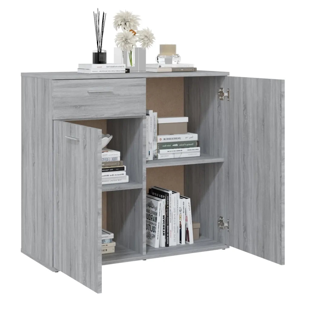 Credenza Grigio Sonoma 80x36x75 cm in Legno Multistrato 815490