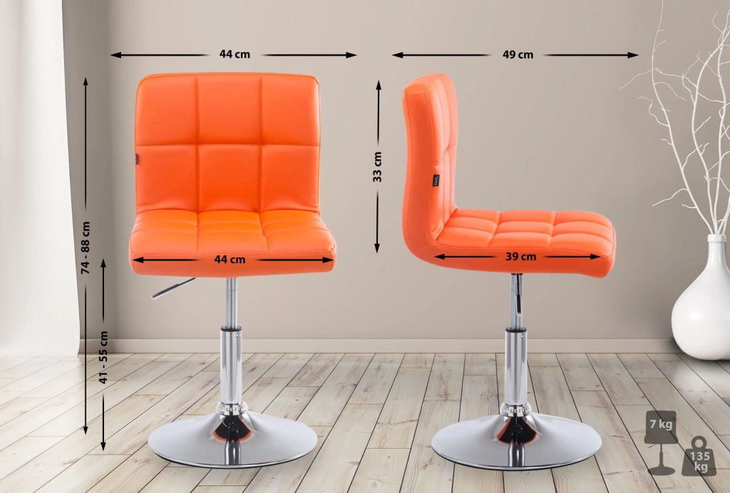Sedia lounge Palma V2 in similpelle arancione