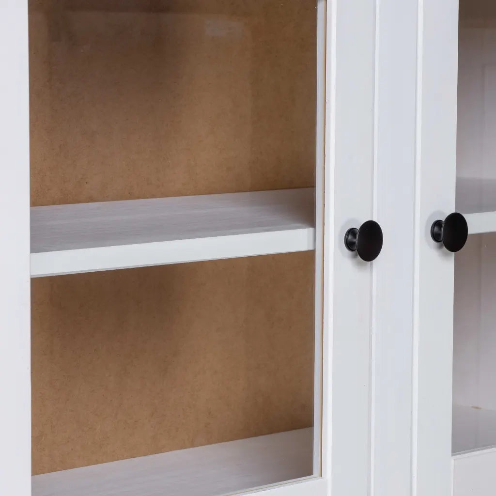 Credenza | Madia | Buffet da pranzo | Armadio da pranzo Bianca 93x40,5x180 cm in Legno Massello di Pino Panama