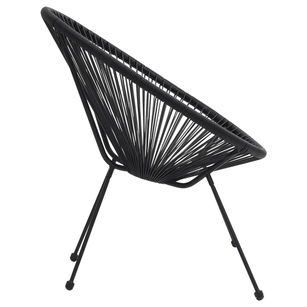 Set da pranzo da esterno da 5 pezzi mobili in rattan nero e PVC 02_0014229