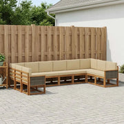 Set di divani da esterno con cuscino 10 pcs Naturale e Beige 3385569