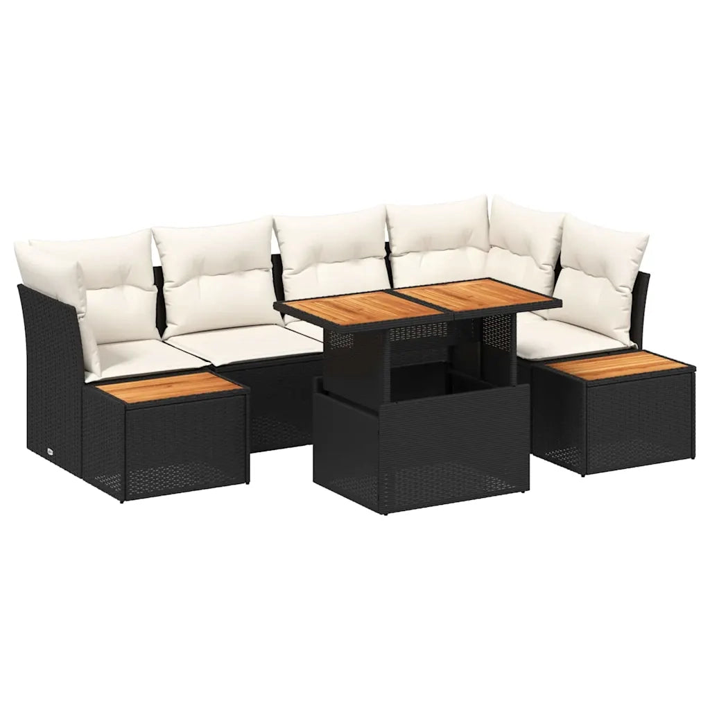 Set Divano da Giardino 10 pcs Nero Poly Rattan 3358836