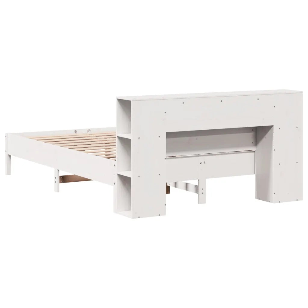 Letto Libreria senza Materasso Bianco 140x200 cm Legno di Pino
