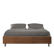 Letto Sommier imbottito Matrimoniale 160x200 cm tessuto Era Azelia - Senza rete,Arancione
