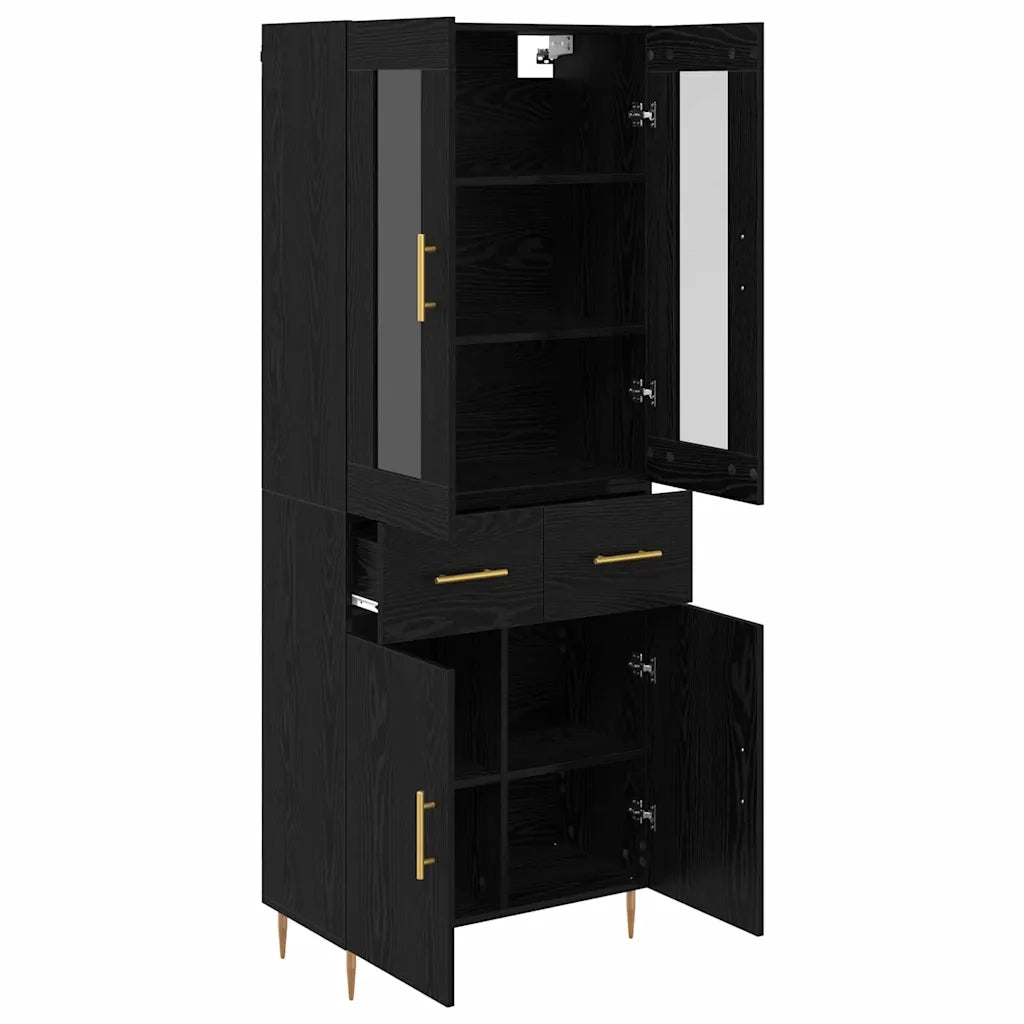 Credenza con cassetto 2 pcs Rovere Nero Legno multistrato 3416278