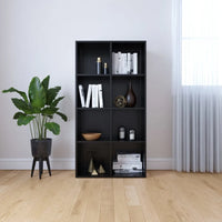 Libreria/Credenza Nera 66x30x130 cm in Legno Multistrato 800154