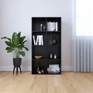 Libreria/Credenza Nera 66x30x130 cm in Legno Multistrato 800154