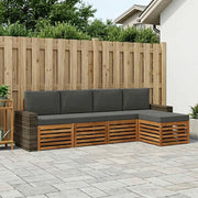 Set di divani da esterno con cuscino 5 pcs Naturale e Antracite