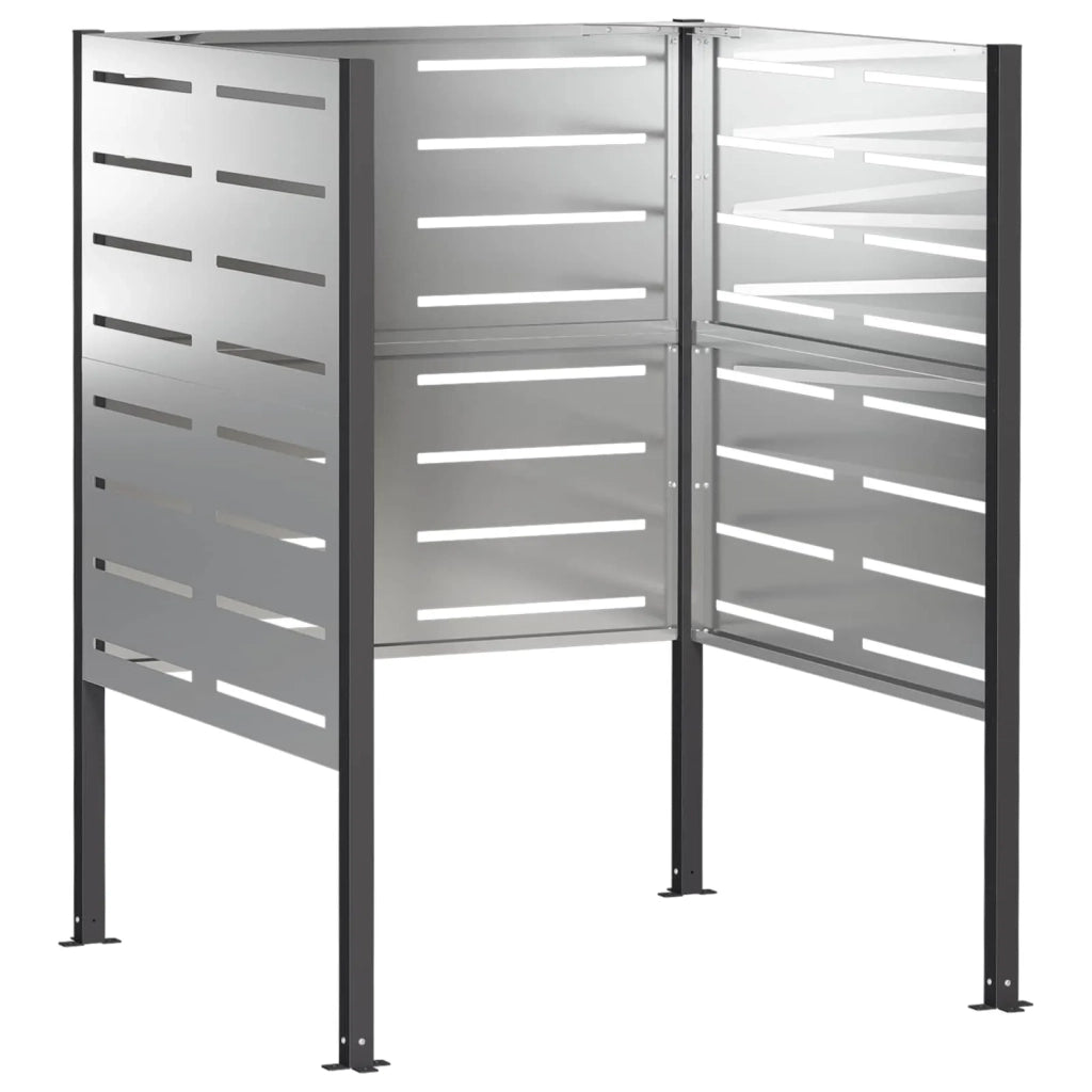 Schermo per bidone della spazzatura 85 x 85 x 113 cm Argento 8013431
