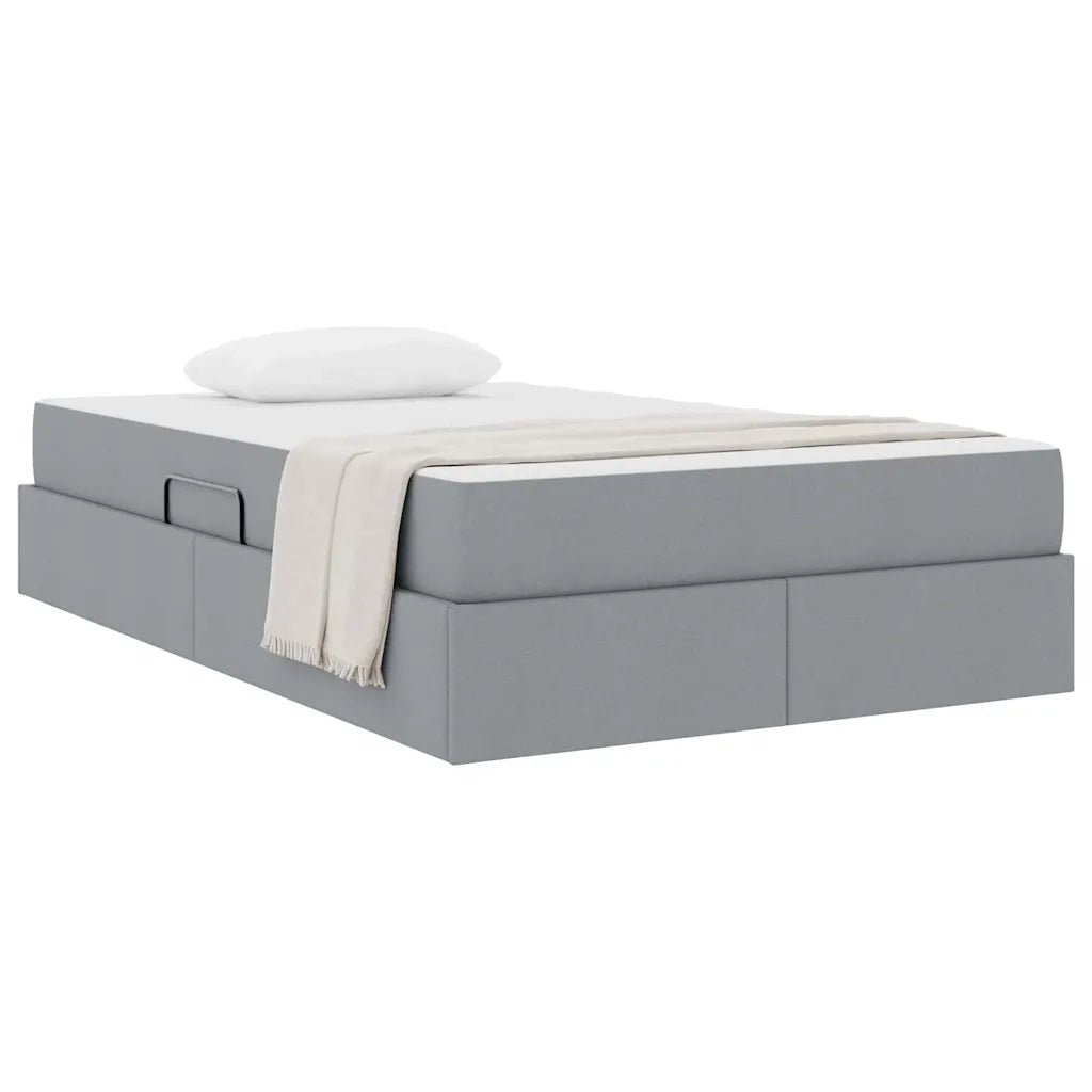 Letto con contenitore e materasso Grigio chiaro 120 x 200 cm