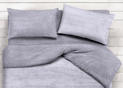 Coppia Di Federe Piazzate In 100% Cotone In Fantasia Bon Bon Bottoni Laterali - Federe - Grigio