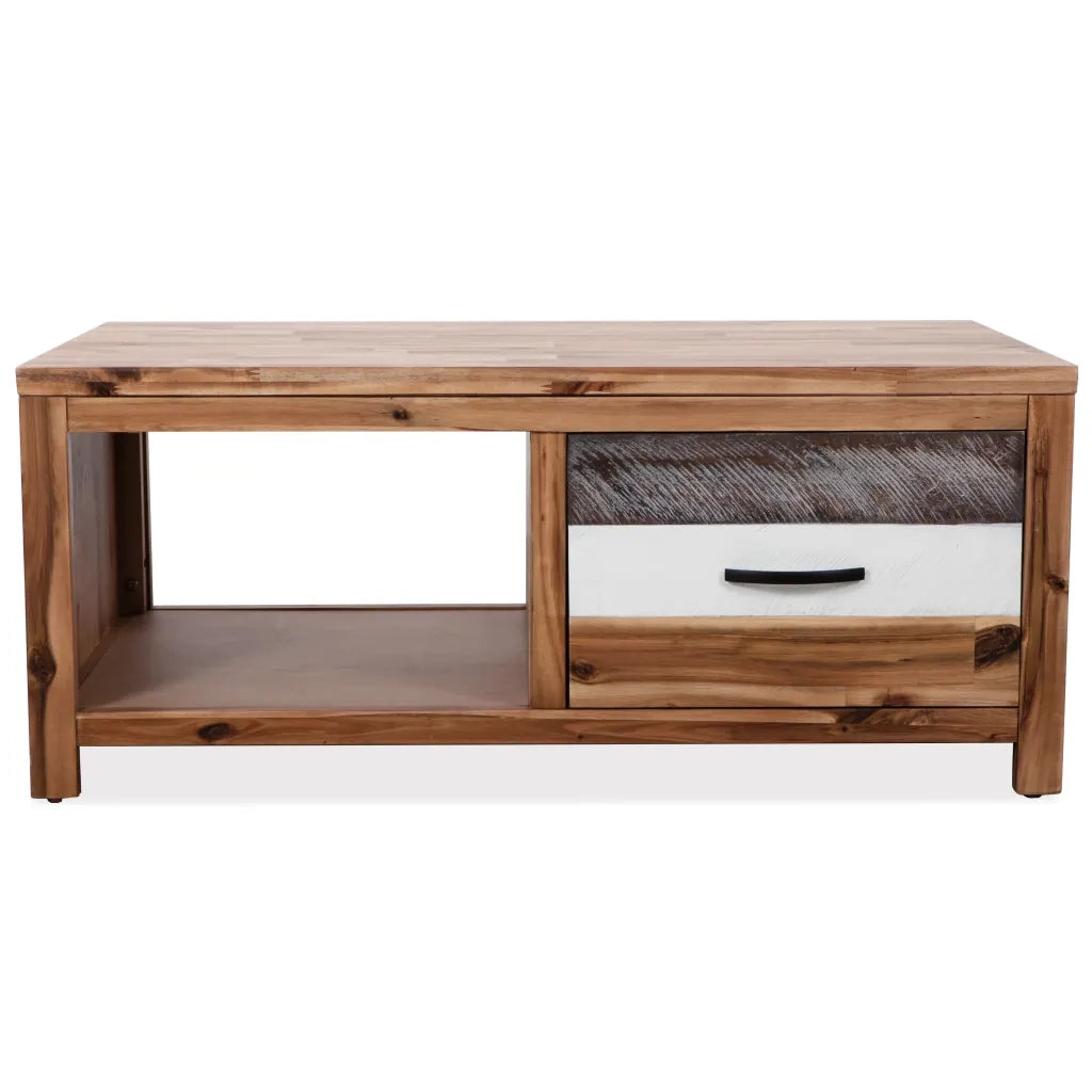 Tavolino da Salotto in Legno Massello d'Acacia 90x50x37,5 cm 246043