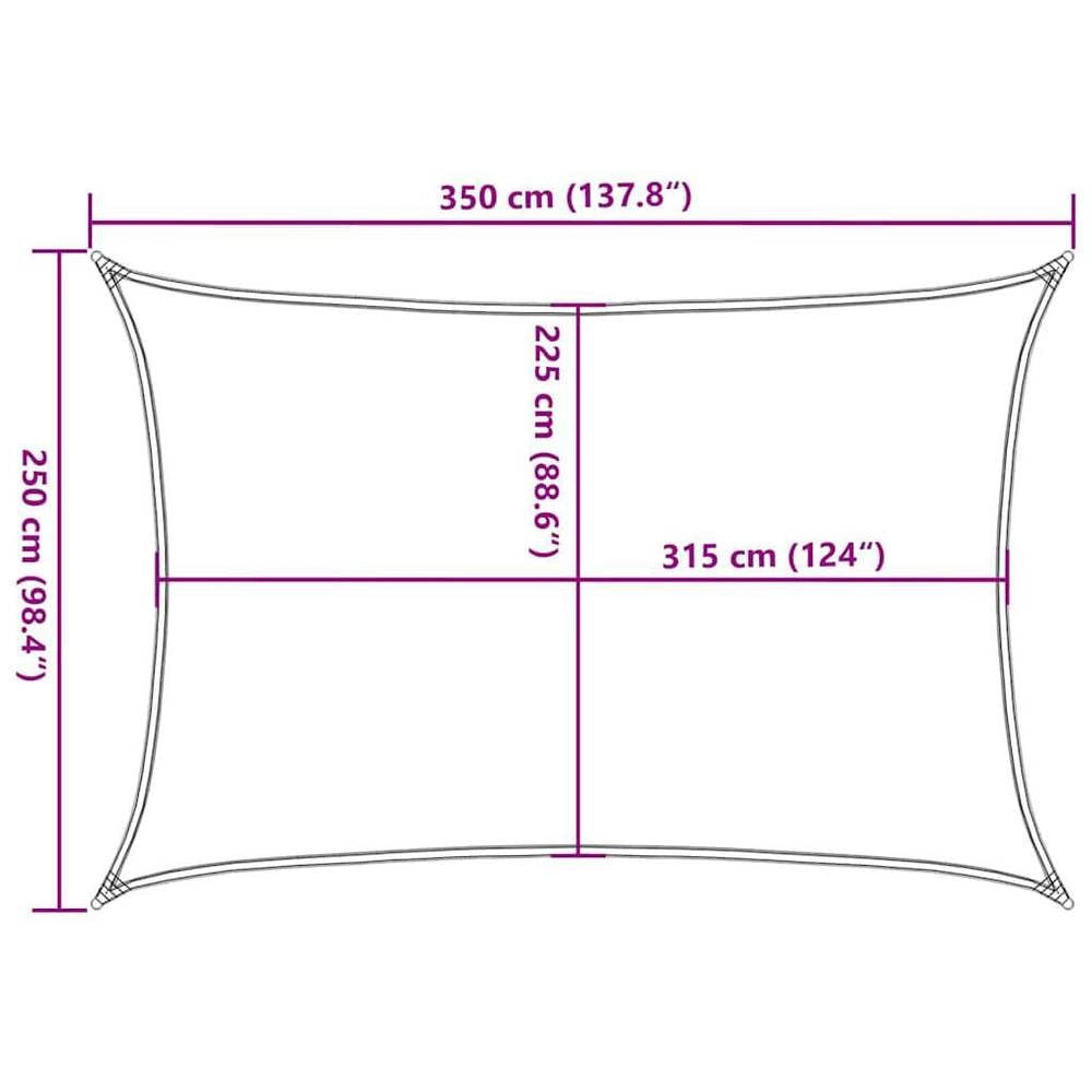 Sun Sail 160 G/square Meter White 2.5x3.5 M HDPE