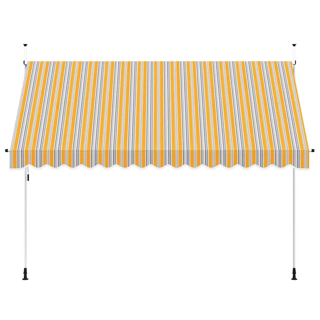 Tenda da Sole Retrattile Manuale 350 cm a Strisce Blu e Gialle