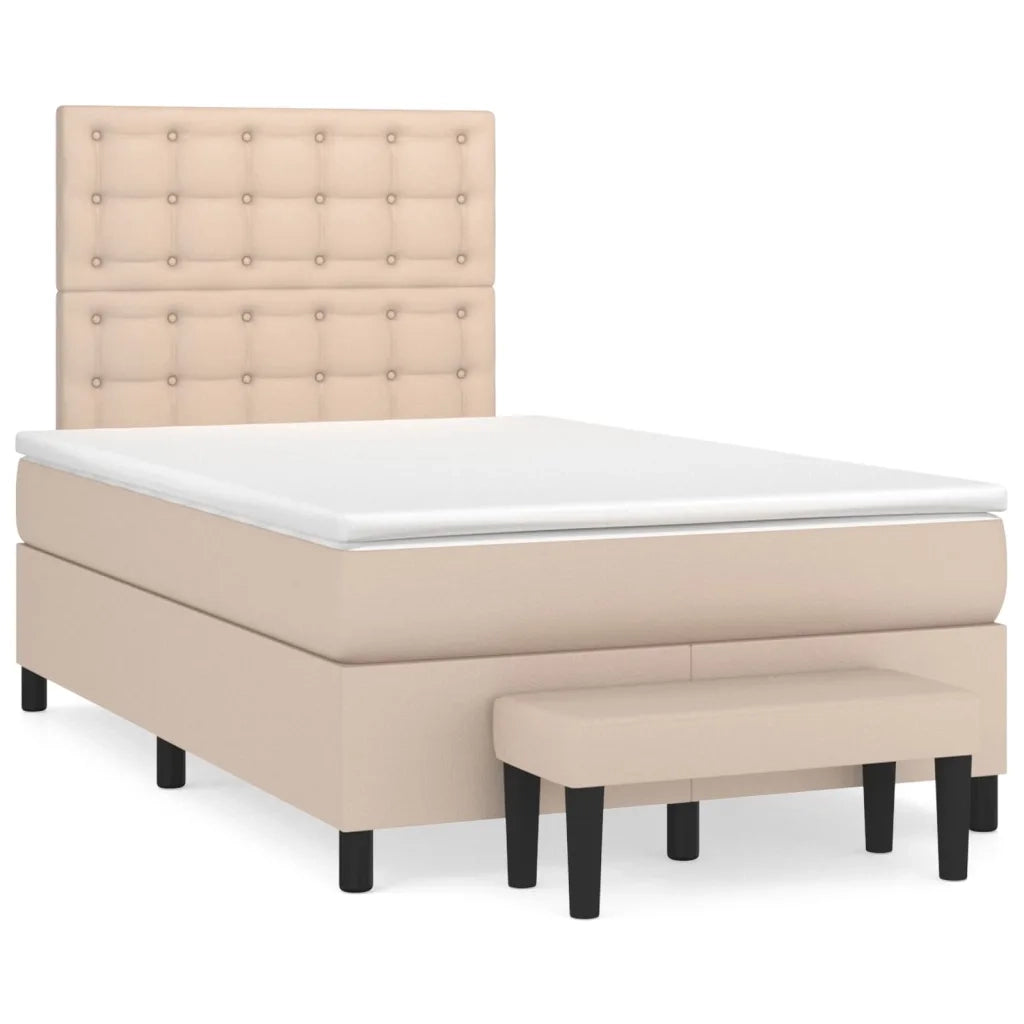 Giroletto a Molle con Materasso Cappuccino 120x190cm Similpelle 3270456
