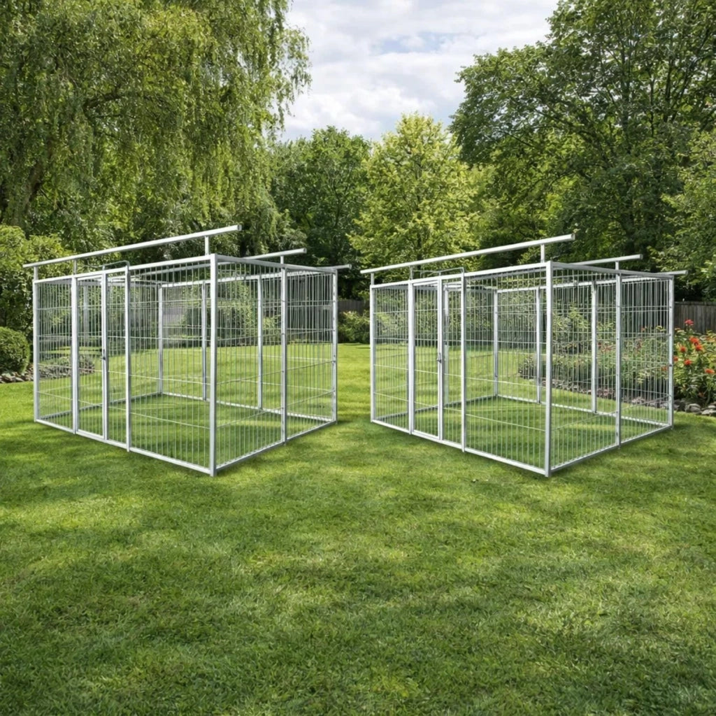 2 box per cani predisposizione alla copertura zincato ciascuno da 300x200x altezza 180 cm