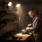 Lampada Da Lavoro - 50 W, 5500 Lumen - Alluminio - Nero - Illuminazione Esterna Con Sensore - Angolo Regolabile