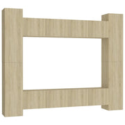 Set di mobili da 8 pezzi tra cui armadio credenza mobile porta TV soggiorno/camera da letto/salotto legno ingegnerizzato rovere Sonoma marrone 02_0025301