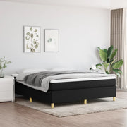 Struttura Letto a Rete a Molle Nero 180x200 cm in Tessuto