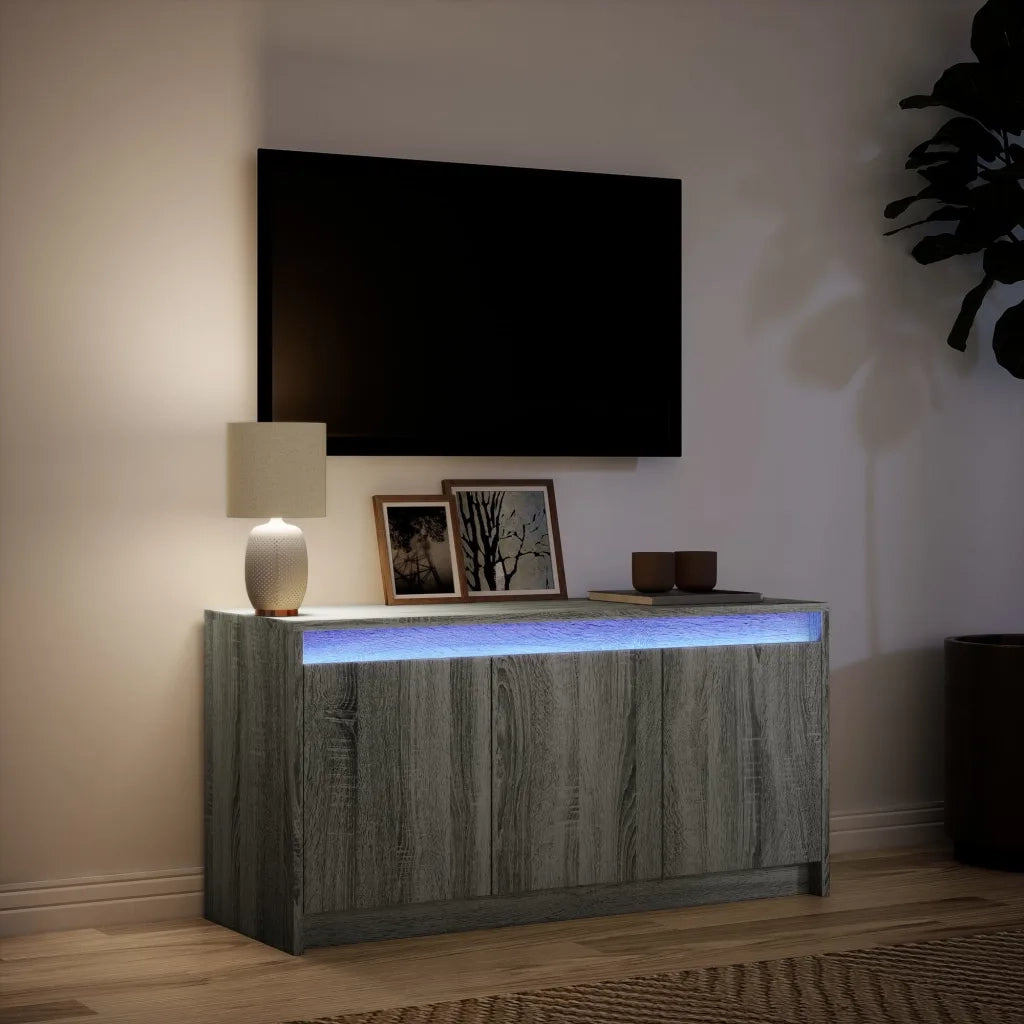 vidaXL Mobile Porta TV con LED Grigio Sonoma 100x34x50cm in Truciolato