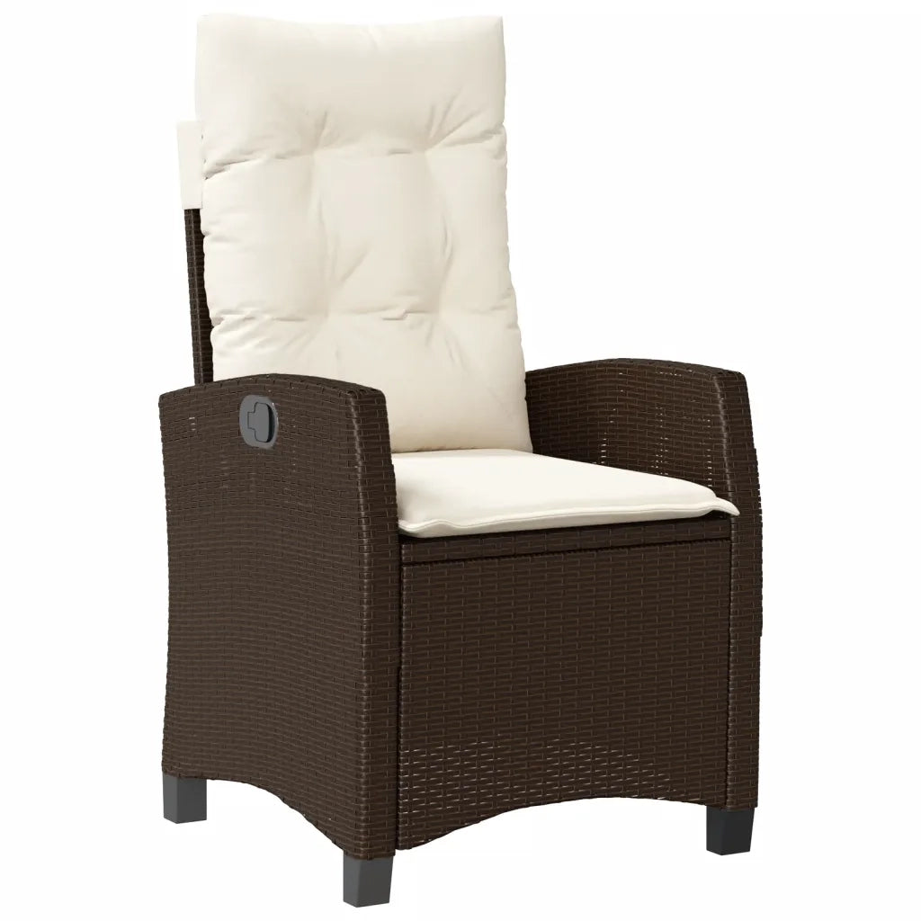 Set da Pranzo da Giardino 5pz con Cuscini in Polyrattan Marrone 3212765