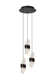 Lampada a sospensione Lucide Kligande LED tripla nera