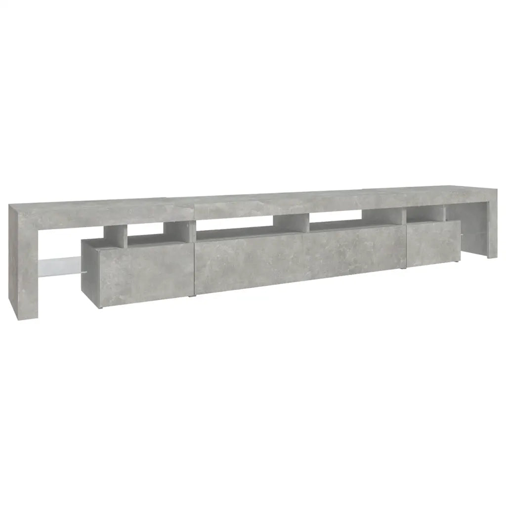 Mobile Porta TV con Luci LED Grigio Cemento 260x36,5x40 cm 3152781