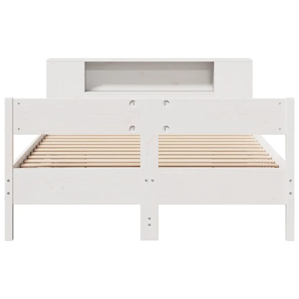Letto Libreria senza Materasso Bianco 160x200 cm Legno di Pino