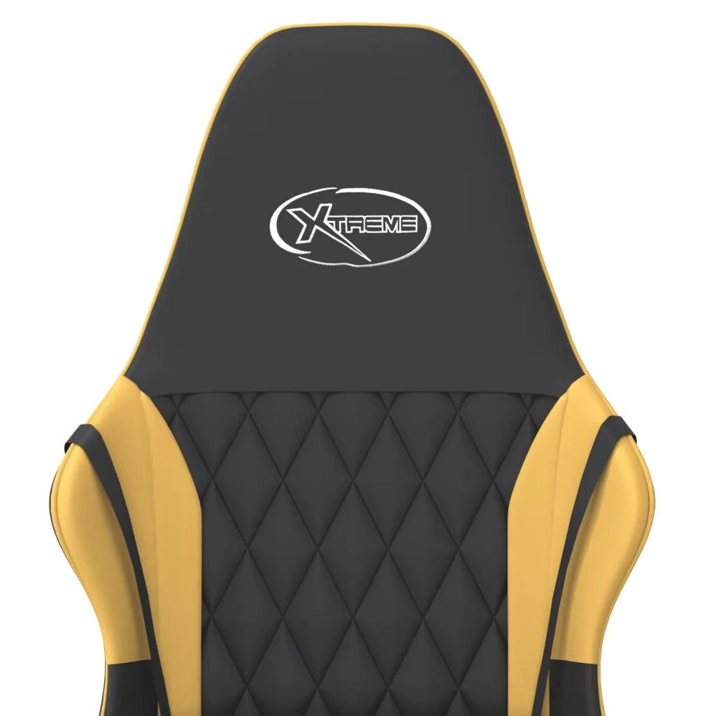 Sedia da Gaming | Sedia da e-sports Massaggiante Nero e Oro in Similpelle
