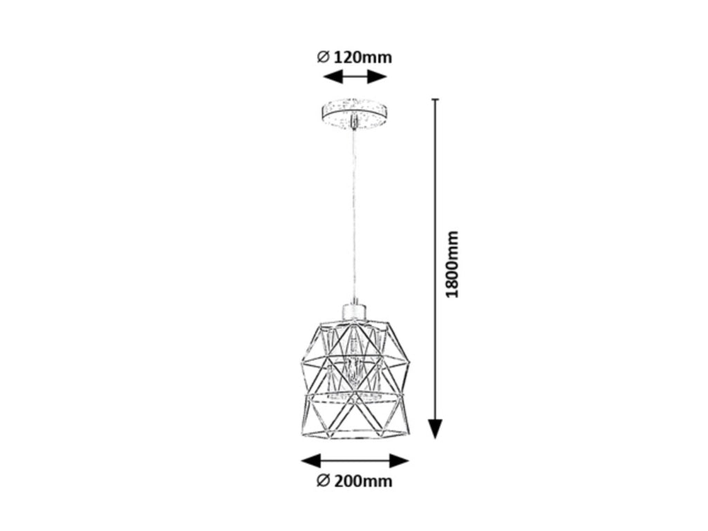Lampada a sospensione Rabalux Emrys E27 nera vetro fumé Ø20