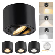 ZMH Faretto da soffitto LED dimmerabili neri ultra piatti orientabili 30 gradi 4W rotondi confezione 4 pezzi