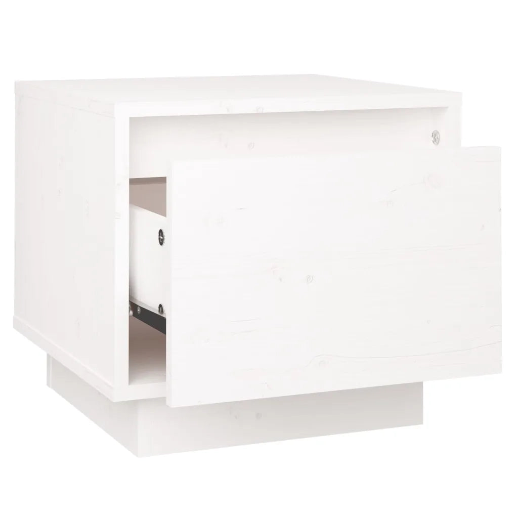 Comodini 2 pz Bianchi 35x34x32 cm in Legno Massello di Pino cod mxl 30786