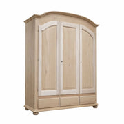 Armadio classico 3 porte 3 cassetti legno grezzo 181x61x224 (3210) - Mobili 2G