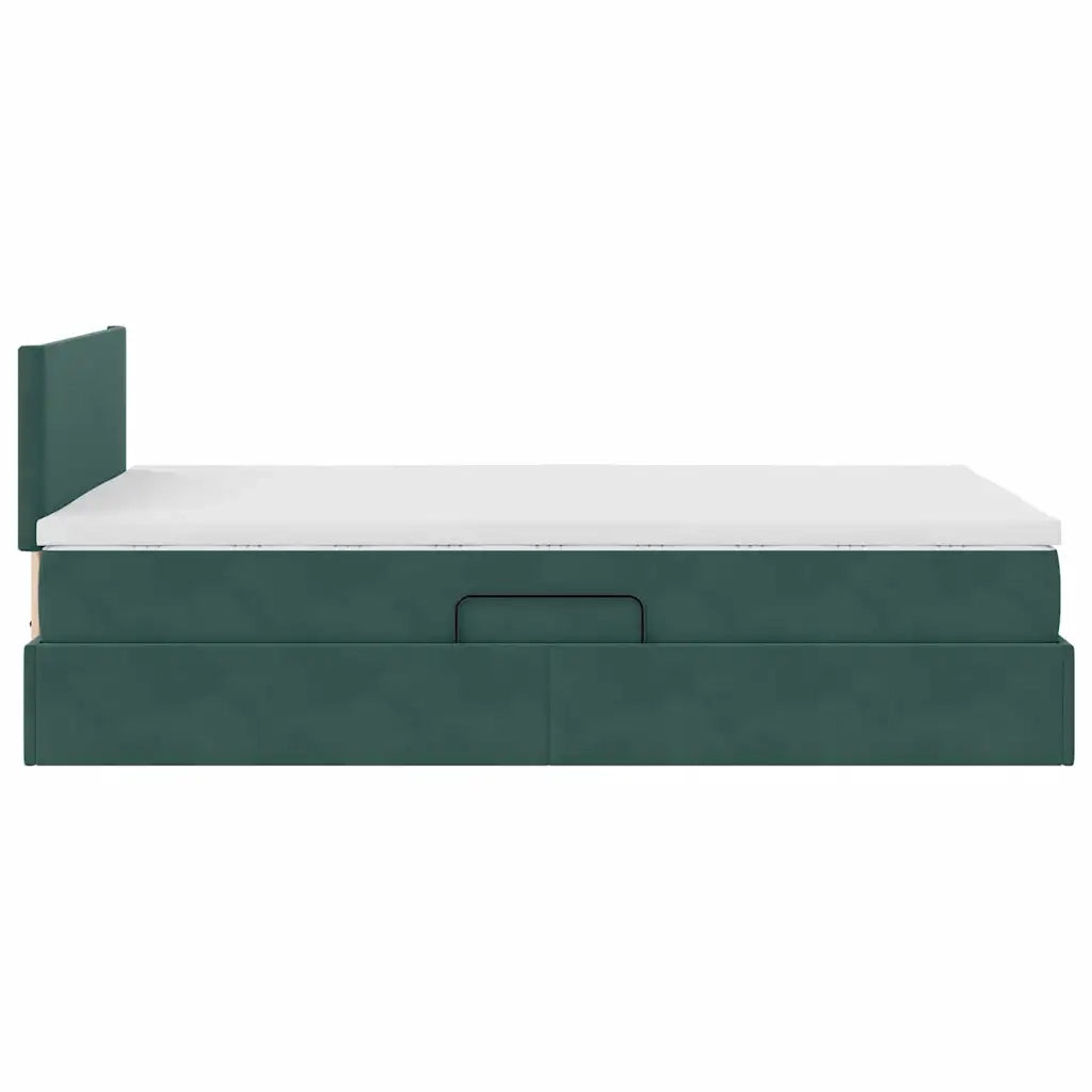 Letto con Contenitore Verde Scuro 120 x 200 cm Velluto