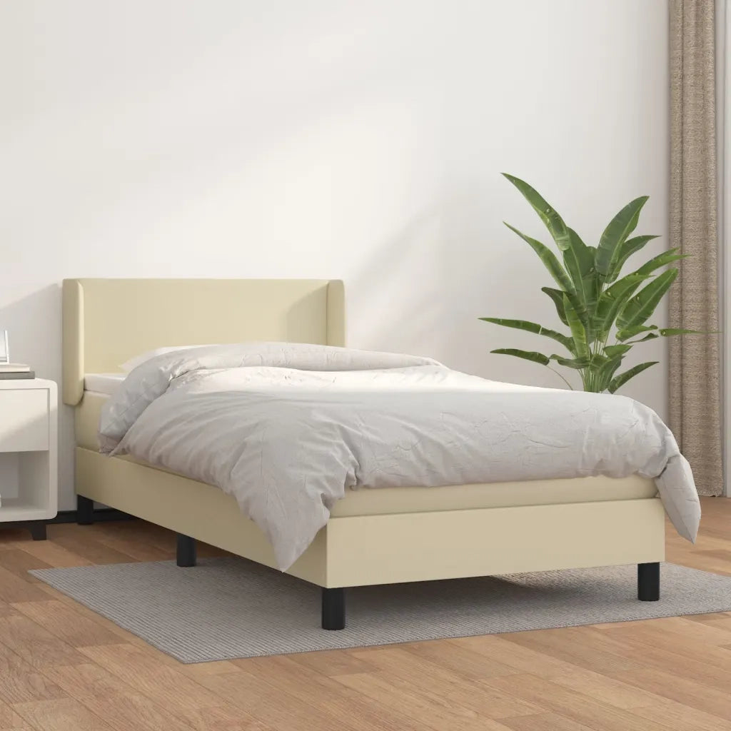 Giroletto a Molle con Materasso Crema 100x200 cm in Similpelle 3130645
