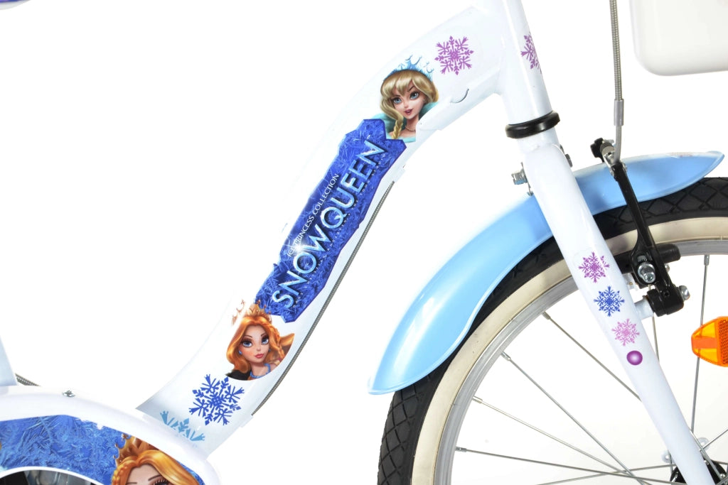 SCH SNOW QUEEN 20", bicicletta per bambini, adatta tra i 6 e i 10 anni, per altezza tra 120 e 155 cm, con cestino, campa