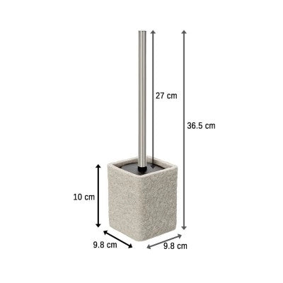 Scopino bagno da appoggio beige in resina effetto pietra