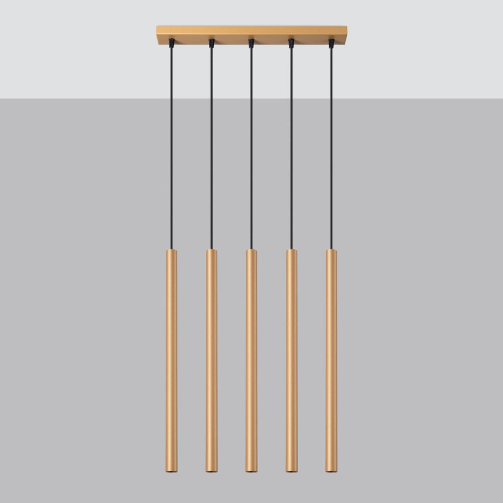 Lampada sospensione Velino ottone 5 luci G9 Pure Lume
