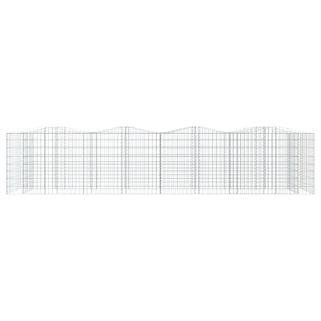 Gabbione ad Arco con Letto Rialzato 400x100x100cm Ferro Zincato 153555