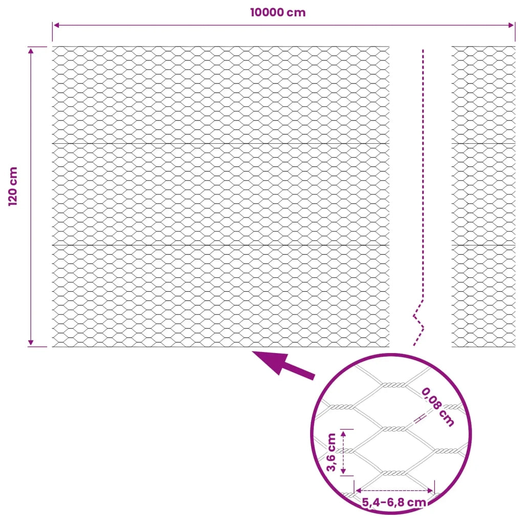 Recinzione Esagonale Grigio 1,2 x 100 m PVC 42005611