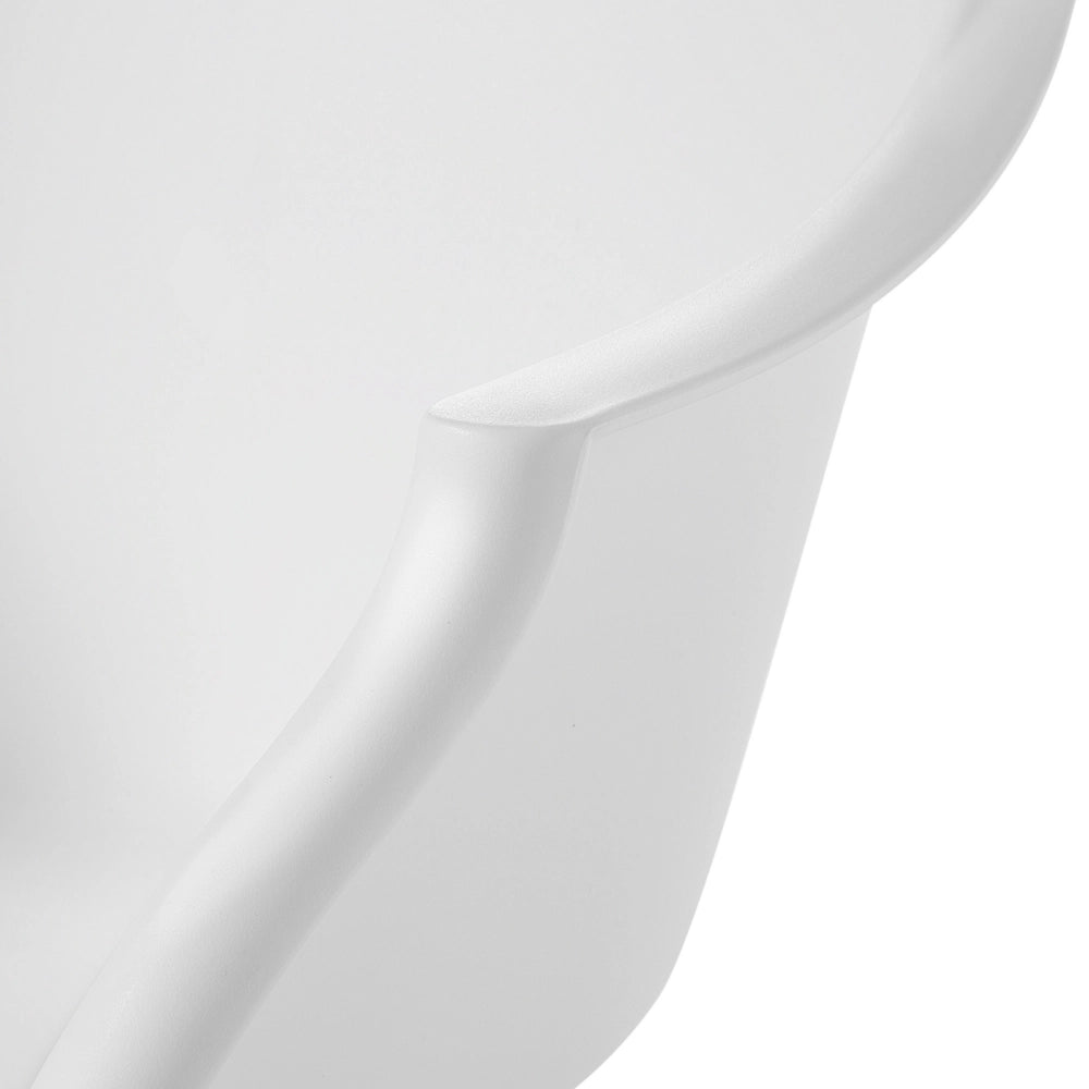 Sedia A Dondolo Bianco Materiale Sintetico Gambe In Metallo Seduta Conchiglia Pattini In Legno Massello Stile Scandinavo Moderno