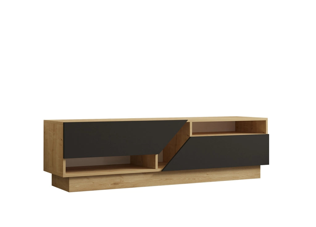 Porta TV in legno "Yaprak" - 160 x 40 x 45 cm - Saphir, Antracite