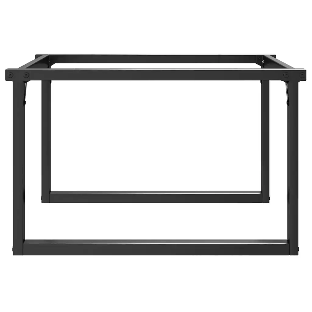 Gambe per tavolino da caffè a forma di O 70 x 60 x 43 cm design industriale robusto facili da montare acciaio nero 02_0047216