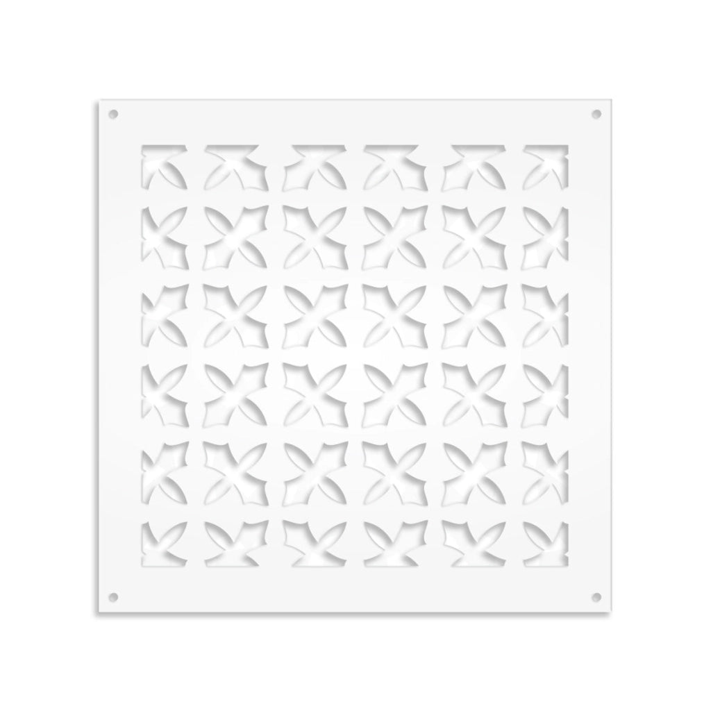 CRUSADES - Pannello in PVC traforato - Parasole Colore: bianco, Misura: 48x48 cm