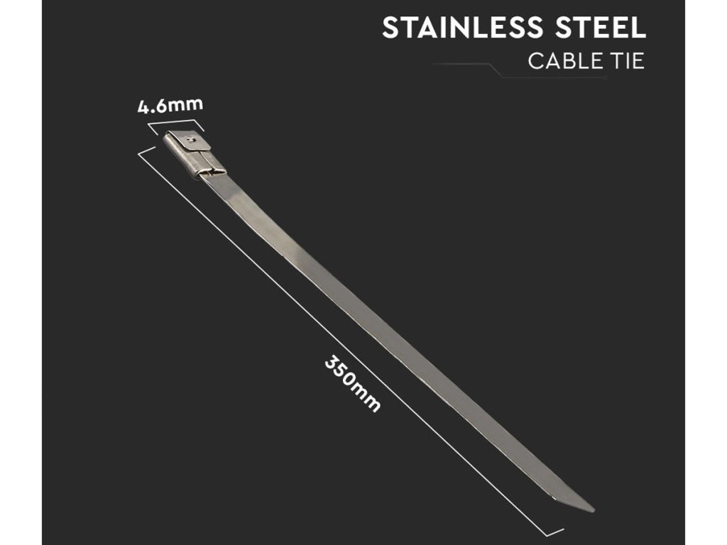 100 Fascette Acciaio Inox 4.6x350mm Stringitubo Metalliche Inossidabili Per Fili