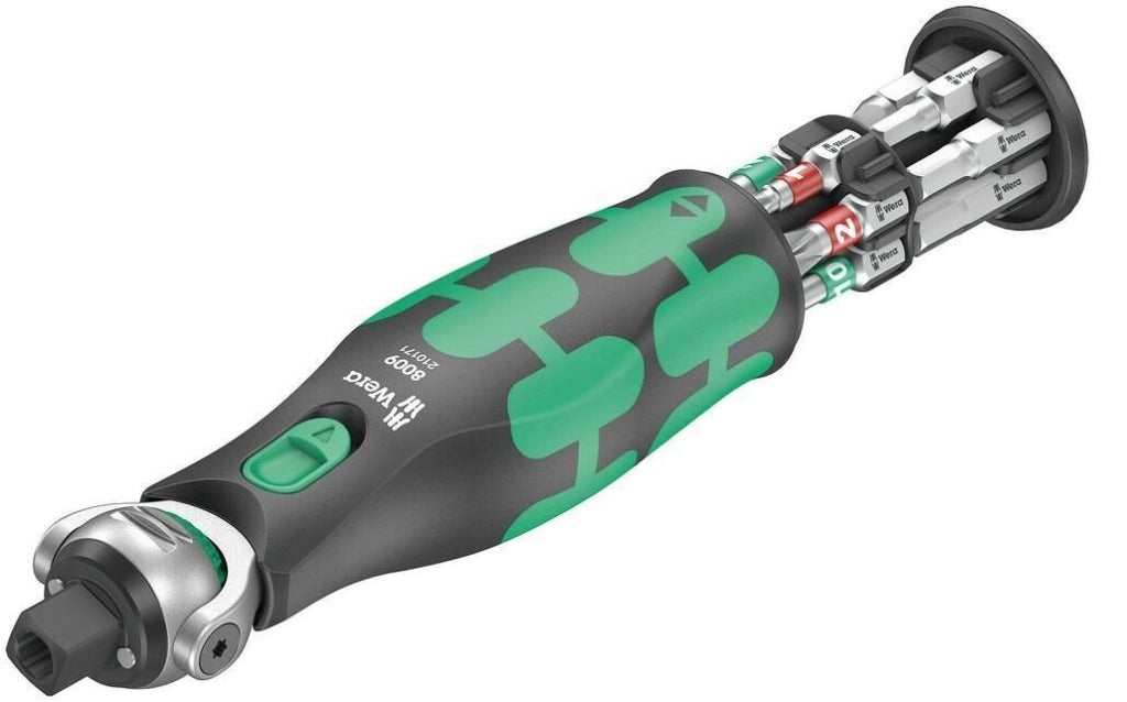 Wera 05004282001 Zyklop Pocket Set Chiave a Cricchetto 13 Pezzi con 12 Bit e Magnete Integrato Colore Nero Verde