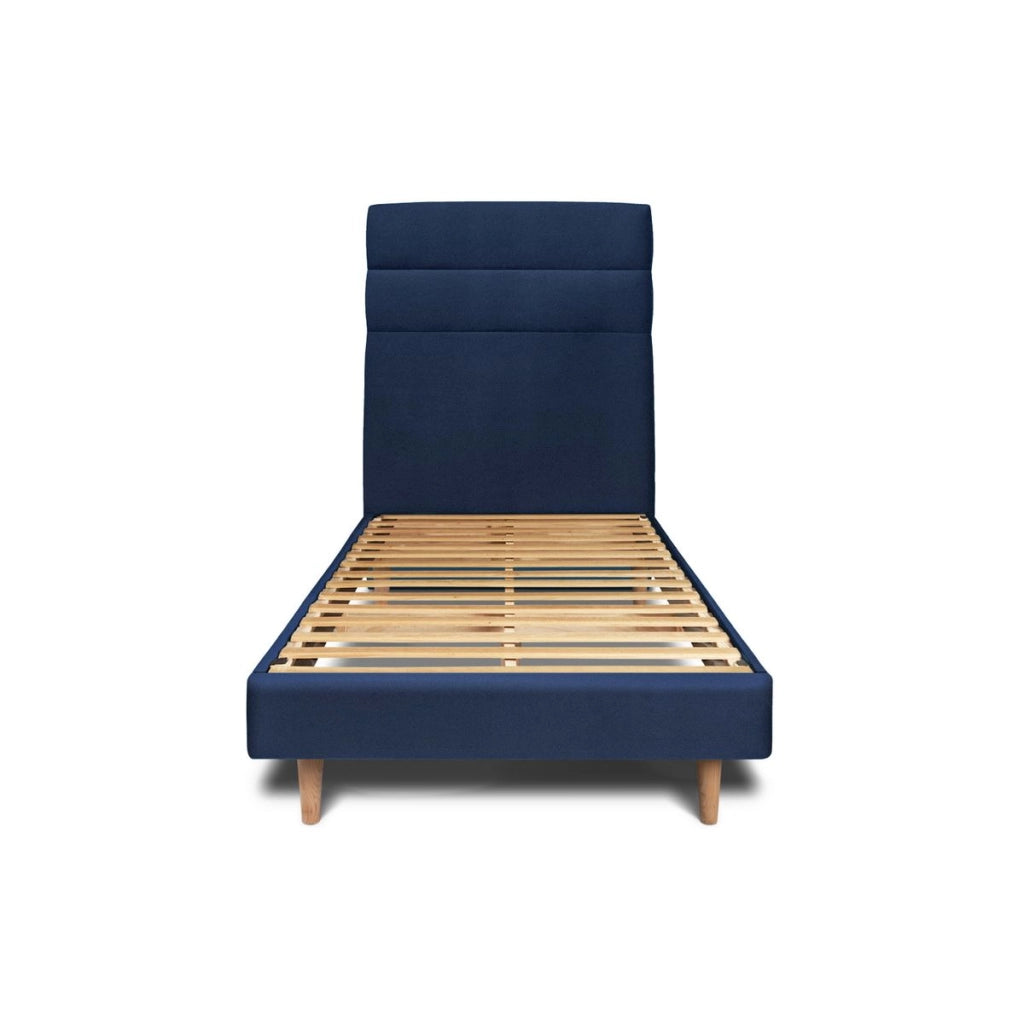 Letto 90x190 cm con testiera in linea - Tessuto velluto