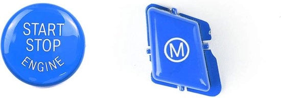 Pomello M Modo e Tasto di Avvio per Auto, Adatto per 3 serie M3 E90 E92 E93 2007-2013, Blu