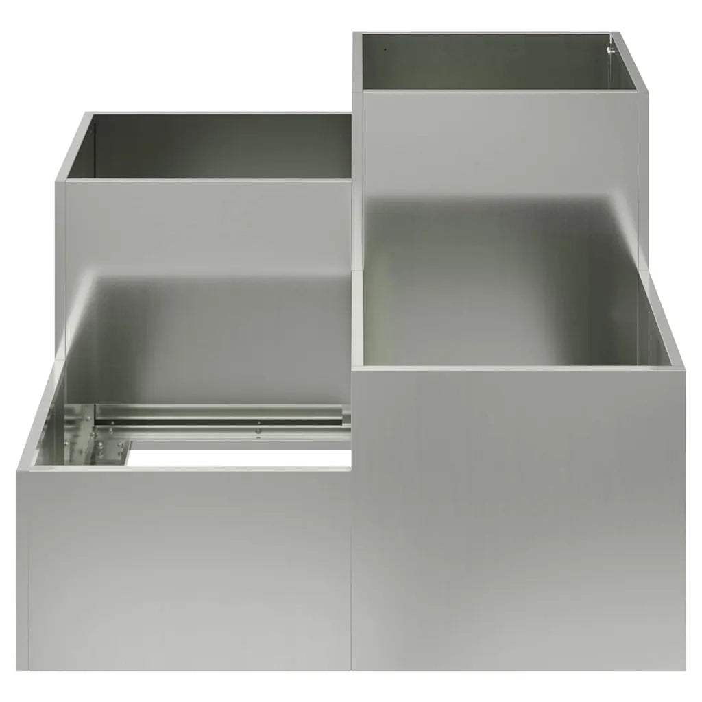 Vaso da giardino-Fioriera da Esterno-Contenitore per Piante Argento 100 x 100 x 60 cm Acciaio zincato