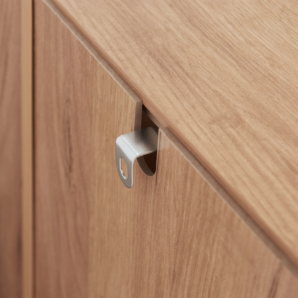 Set Løten di Armadio Scarpiera e Panca 97 x 120 x 36 cm Effetto Rovere [en.casa]